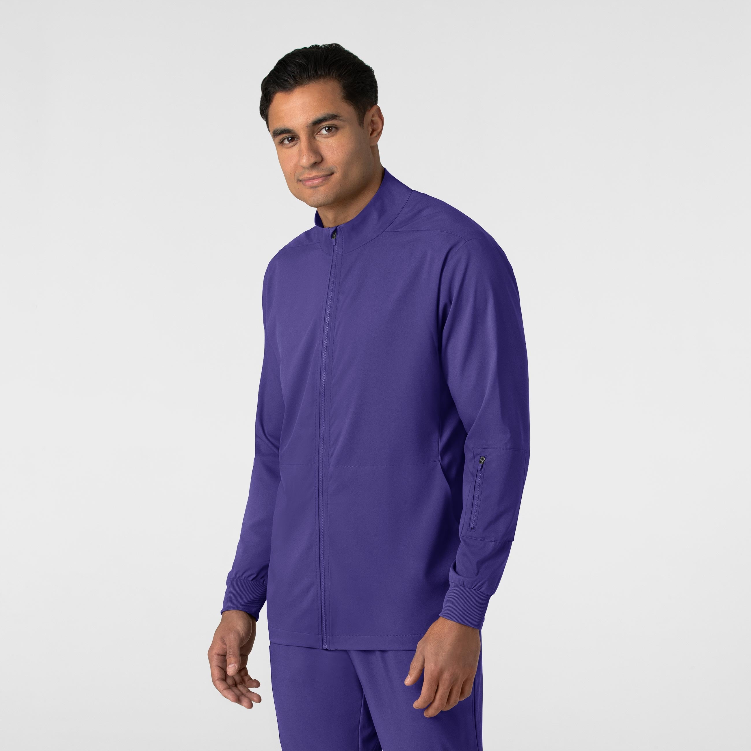 Boundless 8351 Men's Warm Up Scrub Jacket Grape