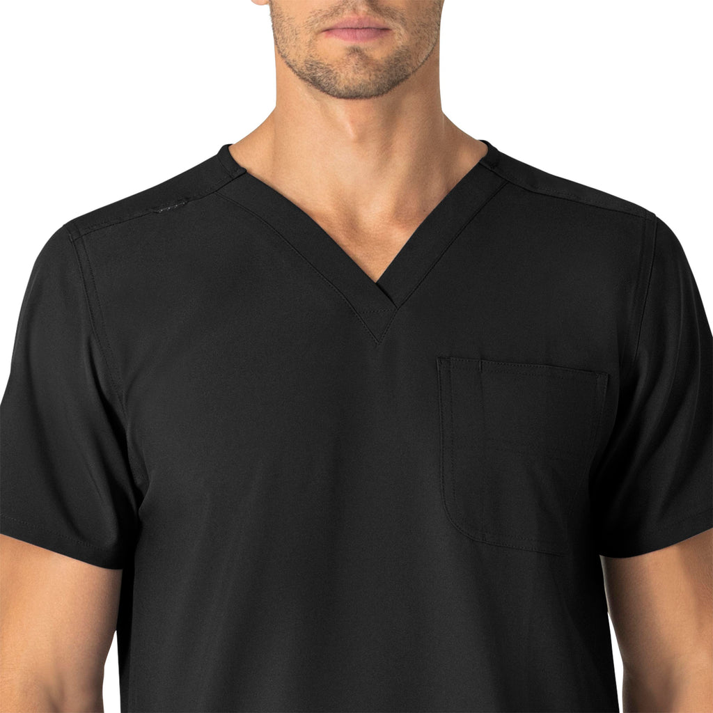Force Essentials C15013 Unisex V-Neck 6-Pocket Scrub Top Black