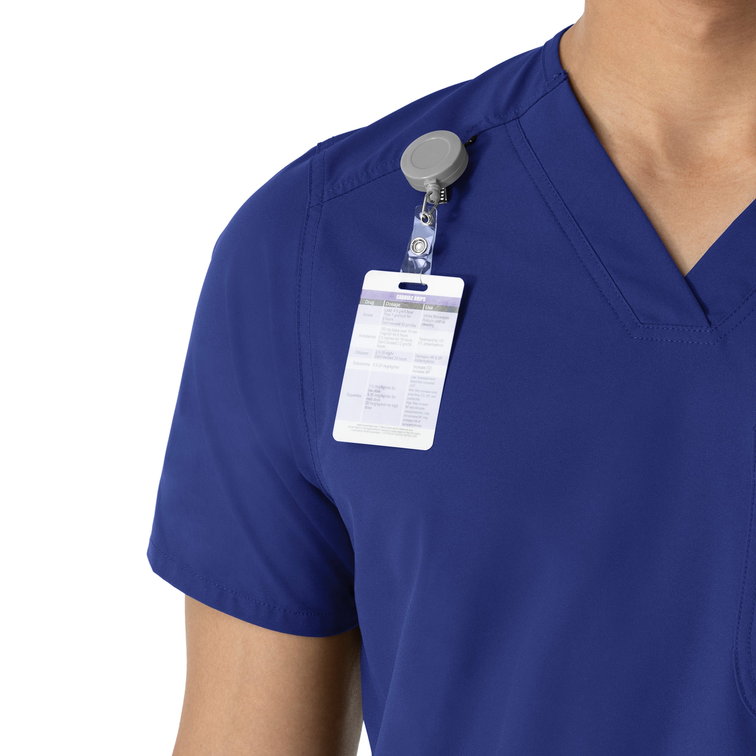 Force Essentials C16113 Men's V-Neck Shirttail Scrub Top Galaxy Blue