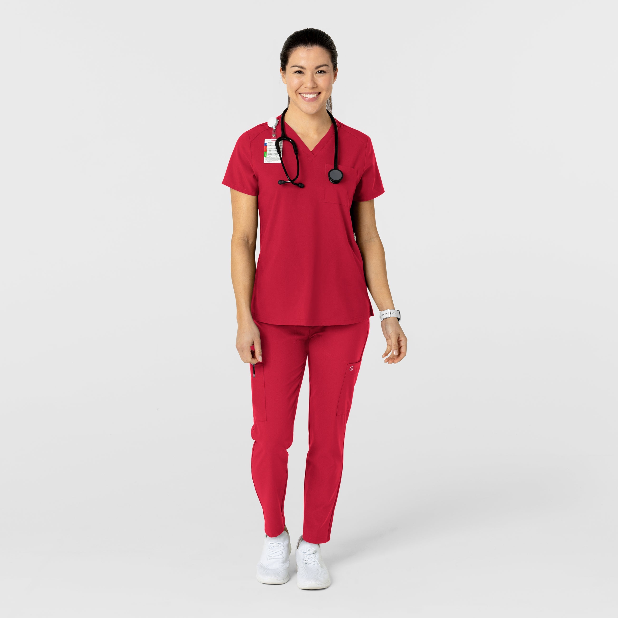 W123 5045 Flex-n-Reach Track Scrub Pants Red