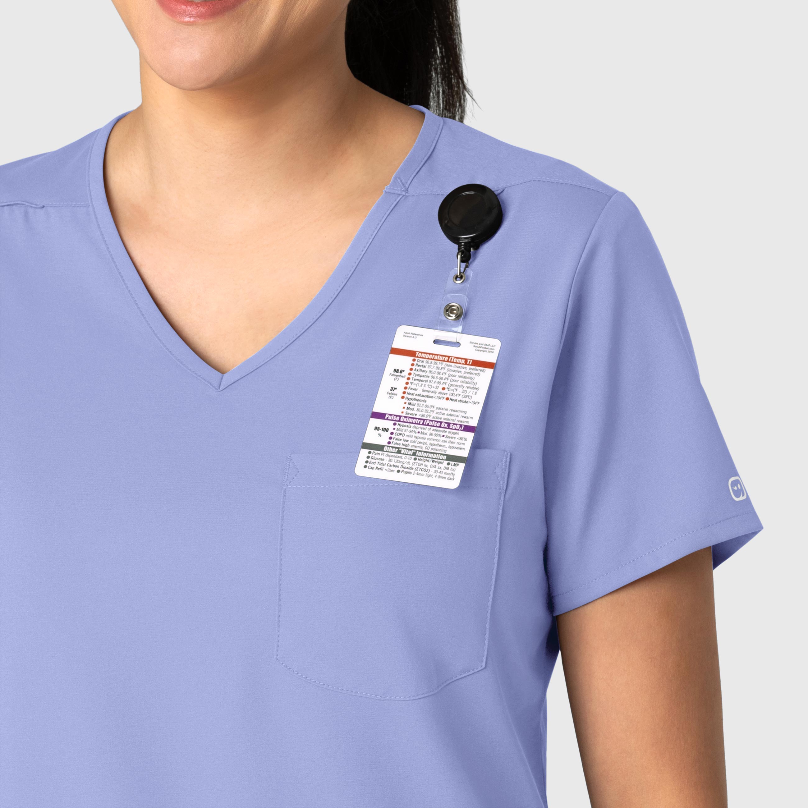 Boundless 6151 Tuck-In Scrub Top Ceil Blue