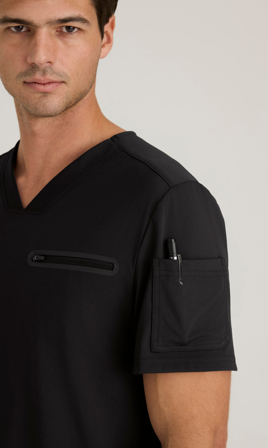 Grey's Anatomy Knit Stretch GRST275 Clarity Top Black