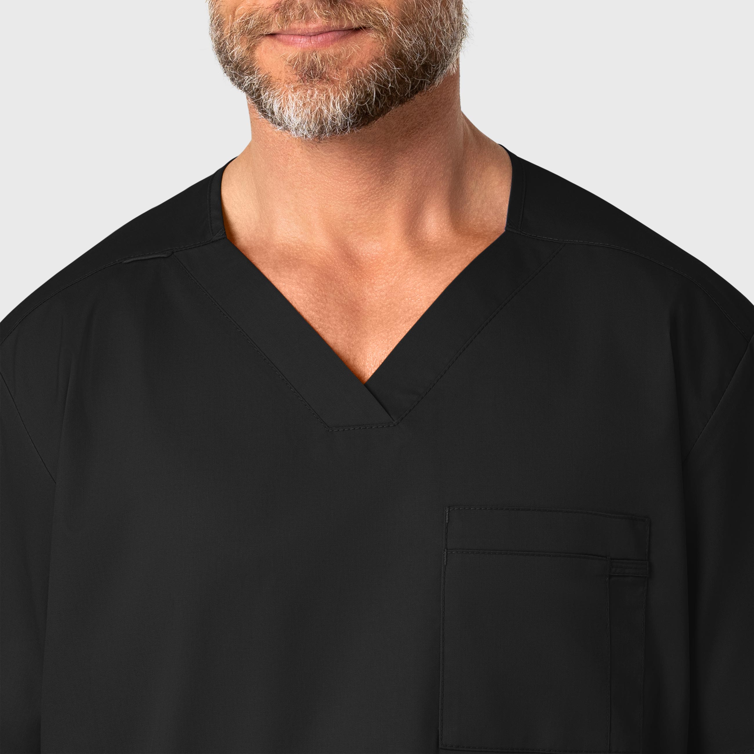WonderWORK 103 Men's V-Neck Scrub Top Black