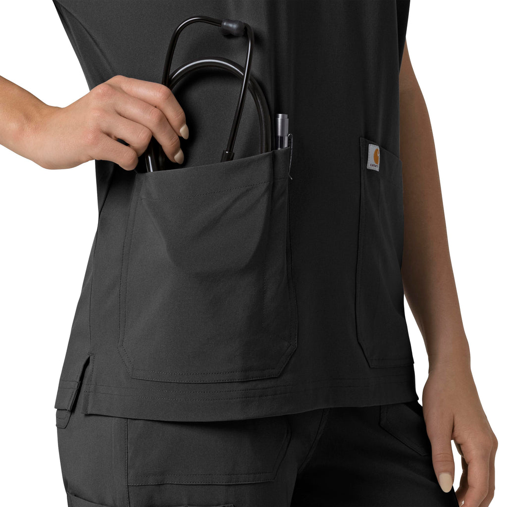 Force Cross-Flex C13110 Oversized V-Neck Scrub Top Black