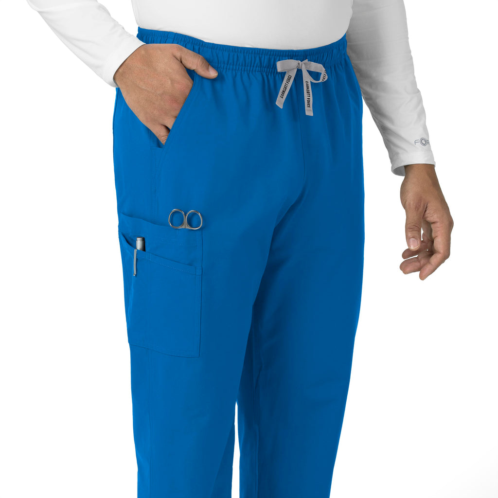 Force Essentials C55013 Unisex Elastic Waist Cargo Scrub Pants Royal