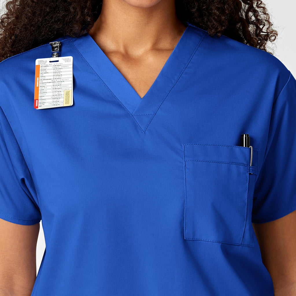 WonderWORK 100 Unisex V-Neck Scrub Top Royal