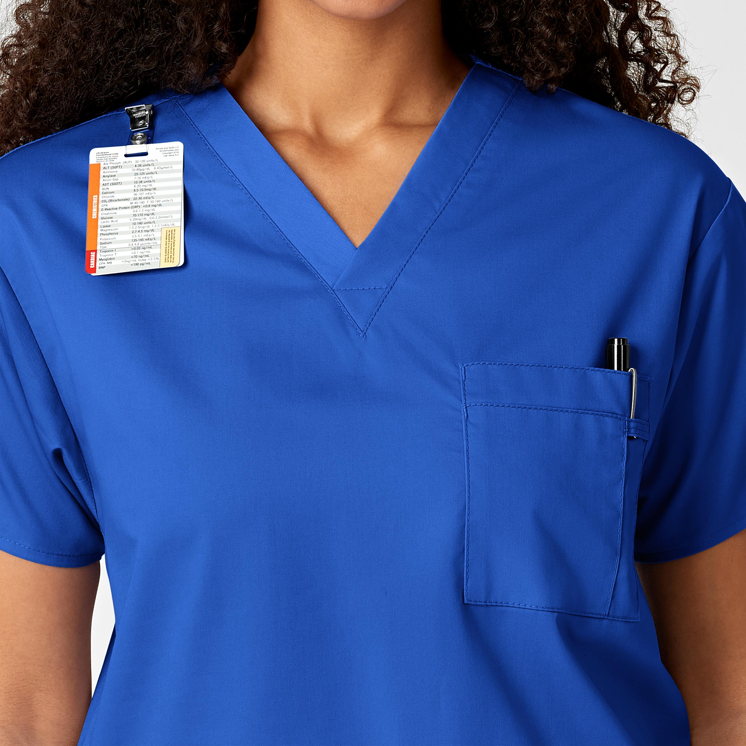 WonderWORK 100 Unisex V-Neck Scrub Top Royal