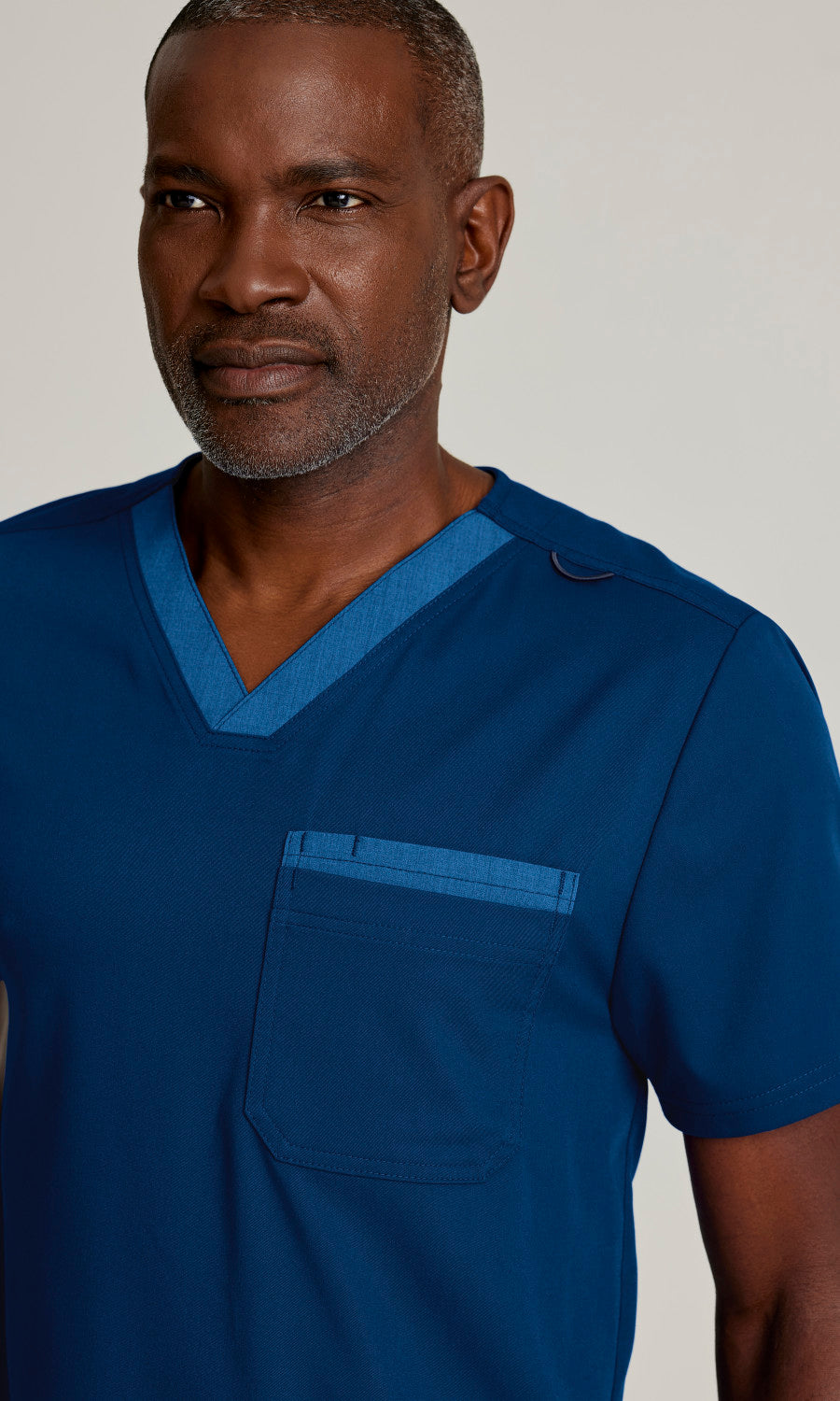 Grey's Anatomy Spandex Stretch GRST204 Ethan Scrub Top Indigo