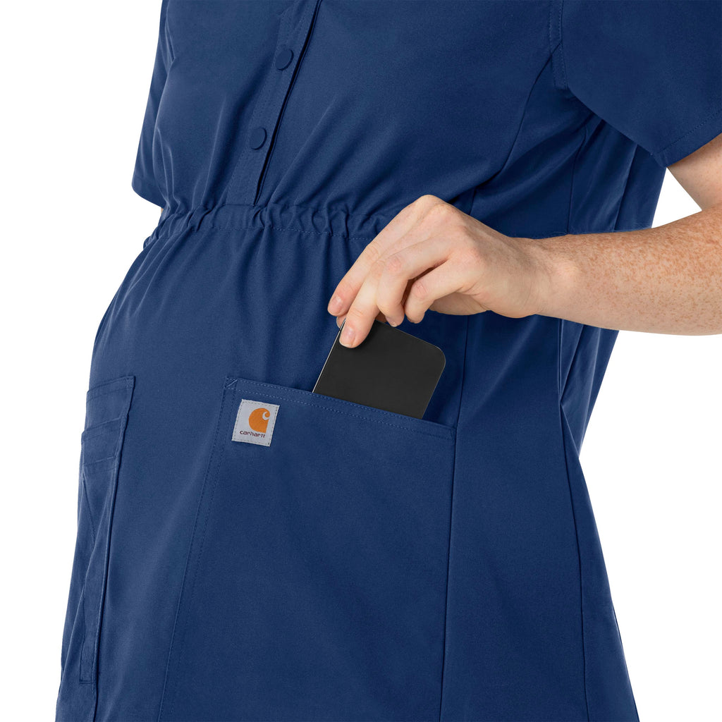 Force Essentials C14113 Henley Maternity Scrub Top Navy
