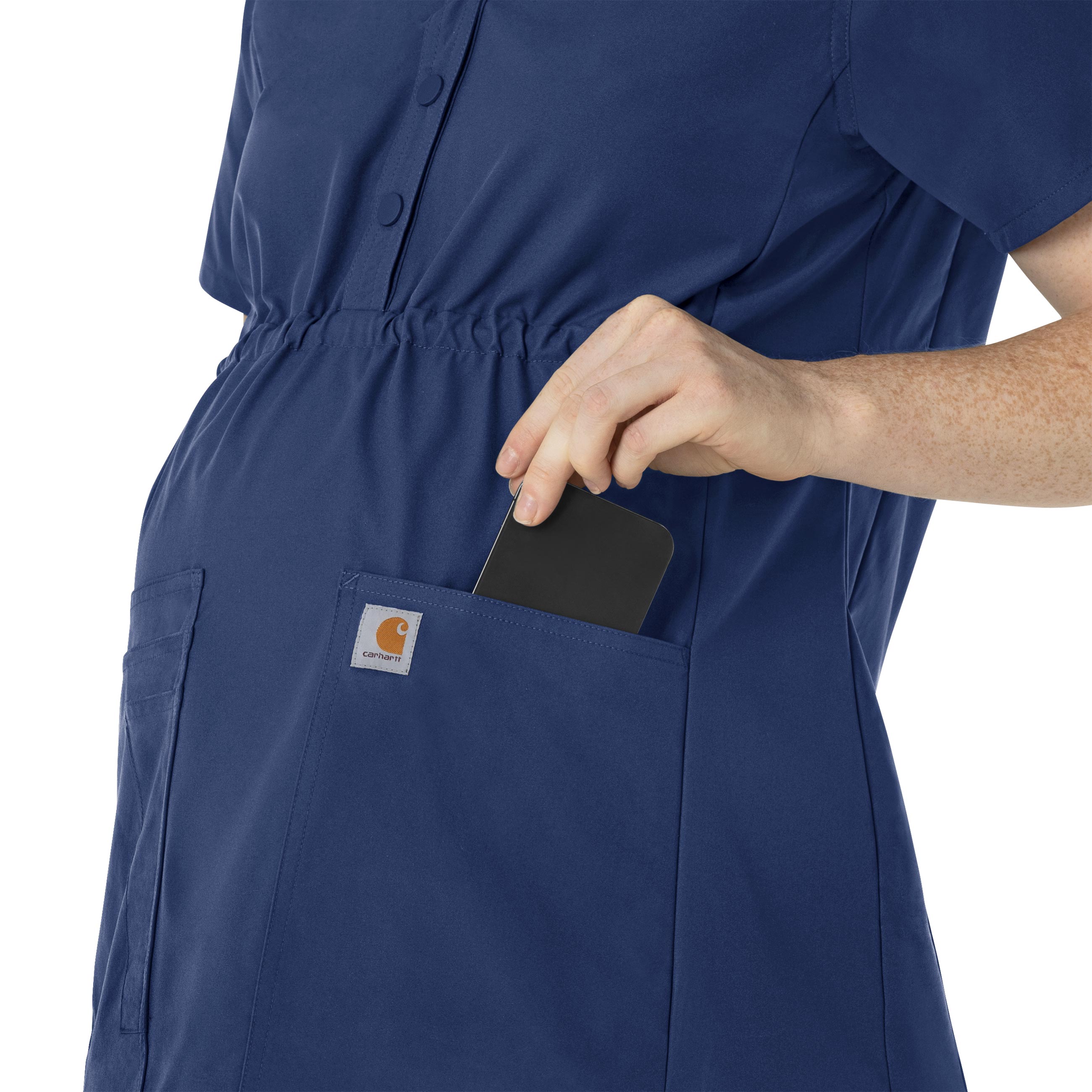 Force Essentials C14113 Henley Maternity Scrub Top Navy