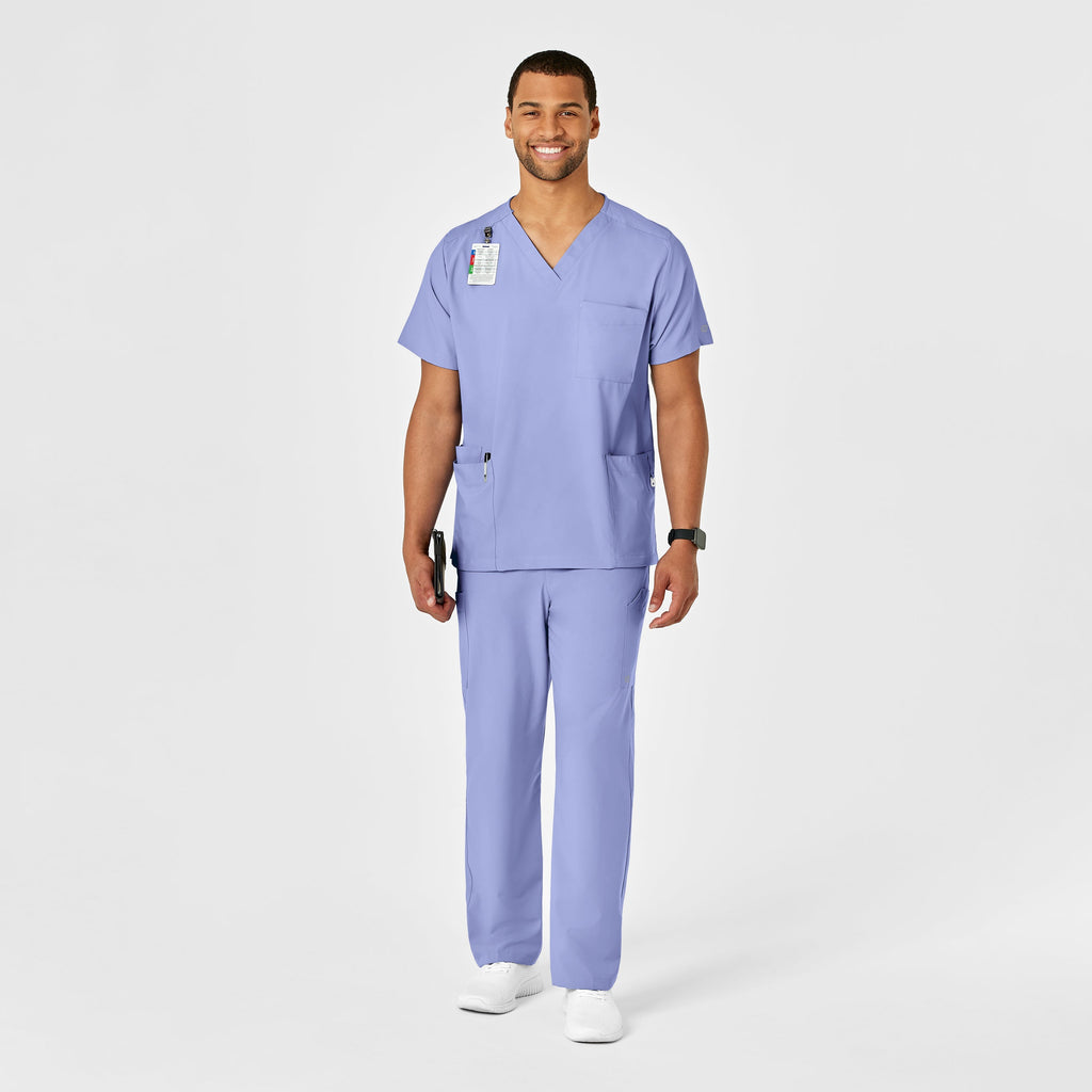 W123 5855 Unisex Multi-Cargo Scrub Pants Ceil Blue