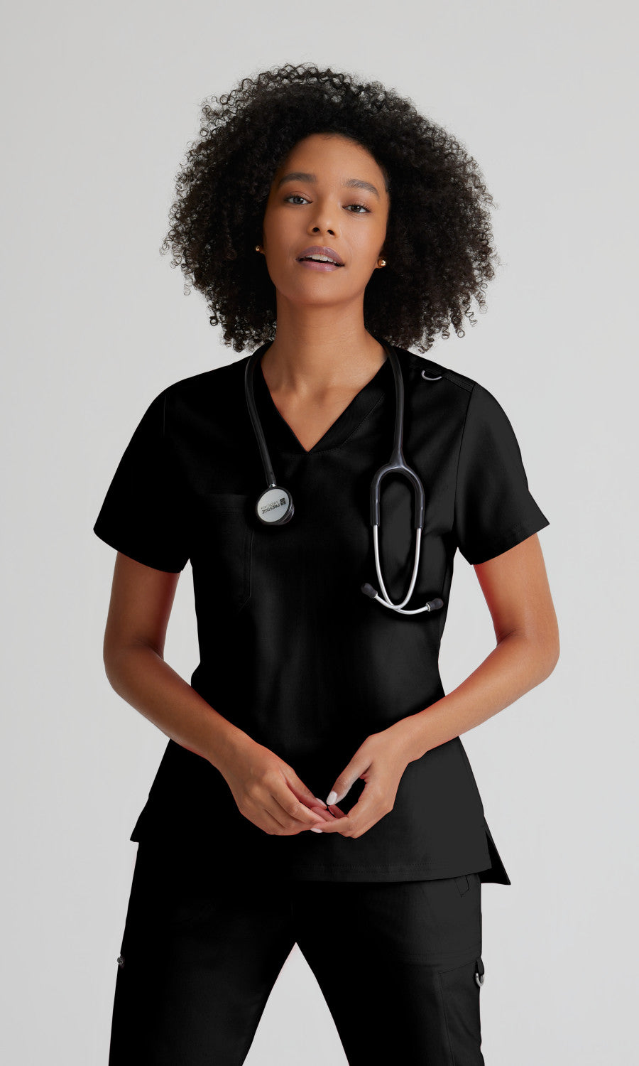 Grey's Anatomy Stretch GVST028 Bree Scrub Top Black