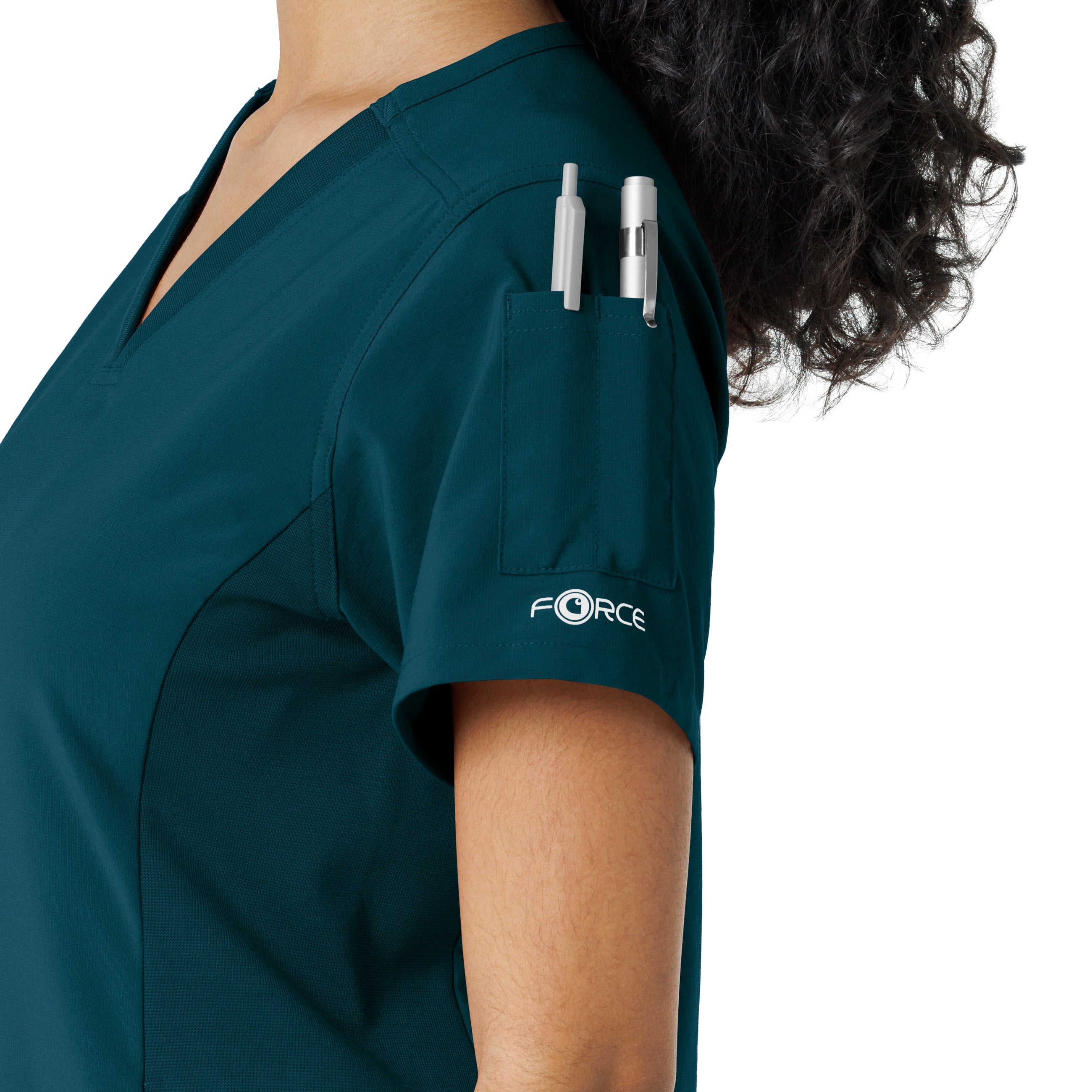 Force Cross-Flex C13310 Knit Panel Scrub Top Caribbean