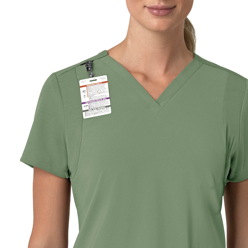 Force Cross-Flex C13210 Women's Flex Panel V-Neck Scrub Top Green Slate