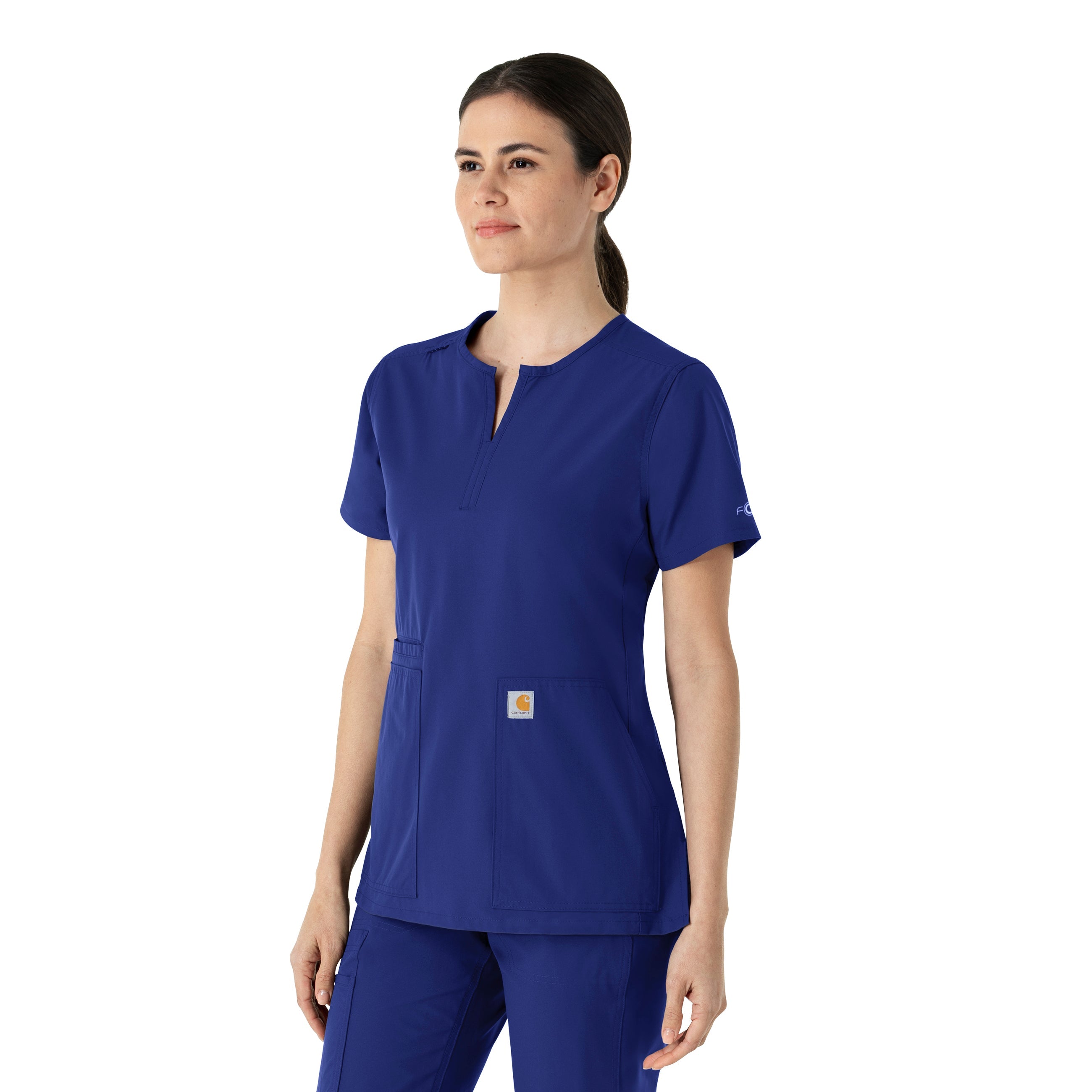 Force Essentials C12213 Women's Notch Neck Tunic Scrub Top Galaxy Blue