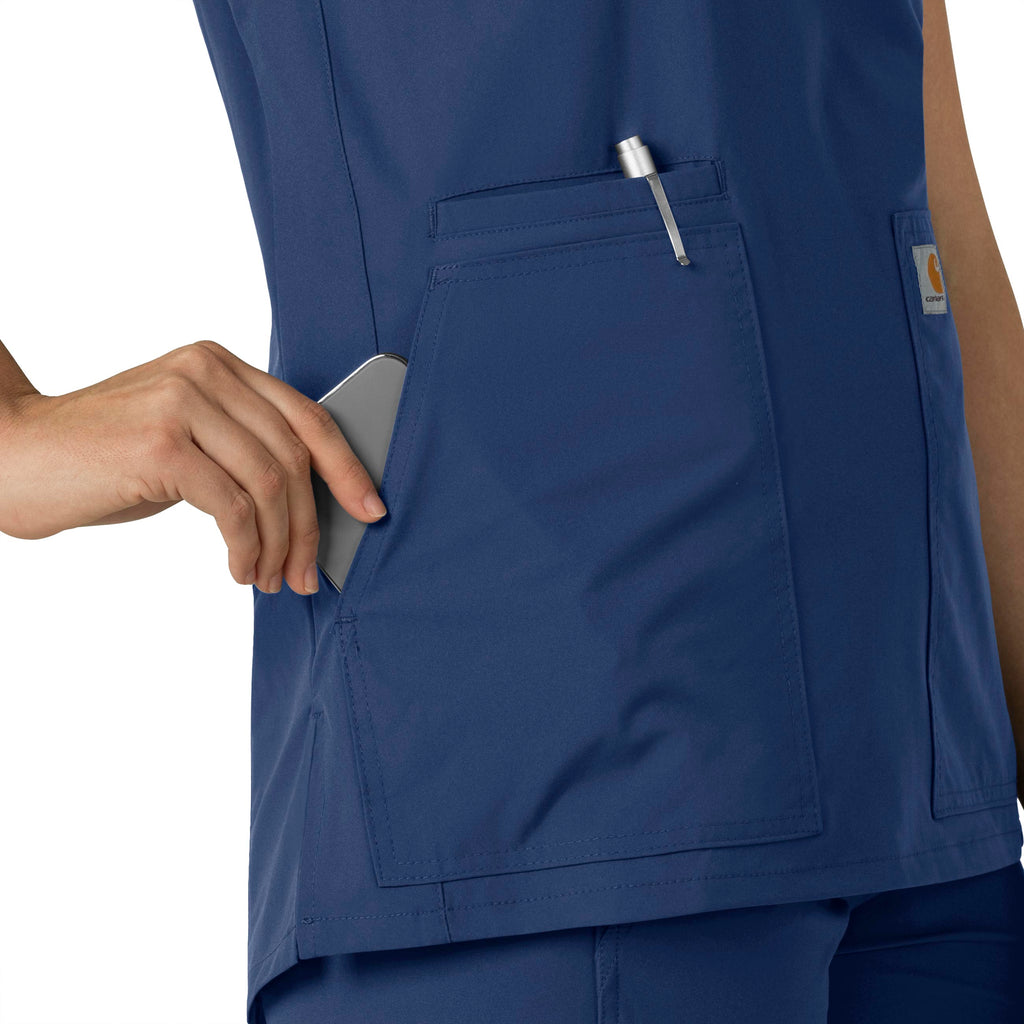 Force Essentials C12213 Notch Neck Tunic Scrub Top Navy