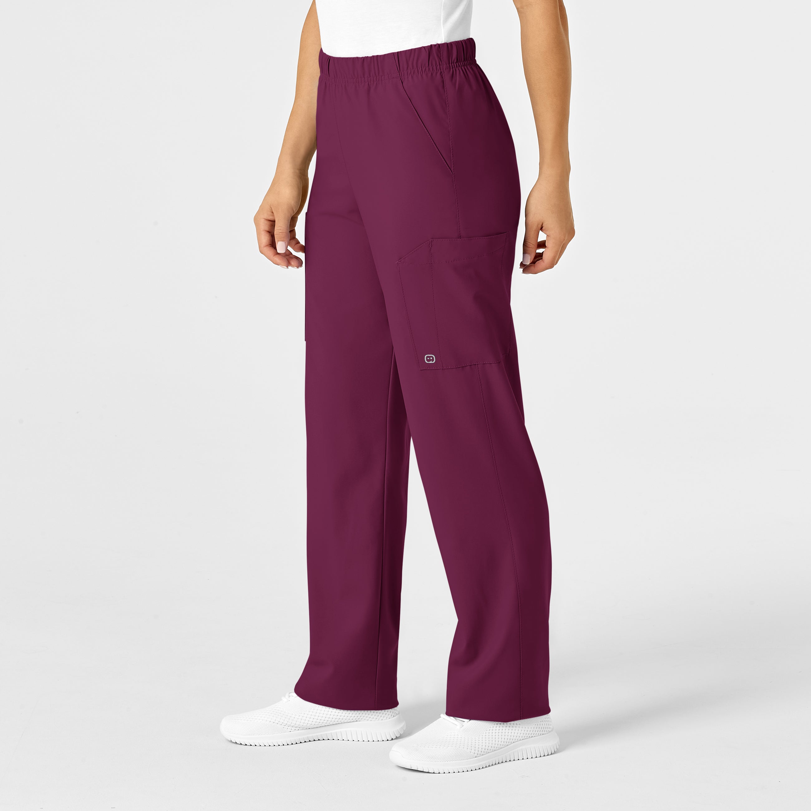 W123 5855 Unisex Multi-Cargo Scrub Pants Wine