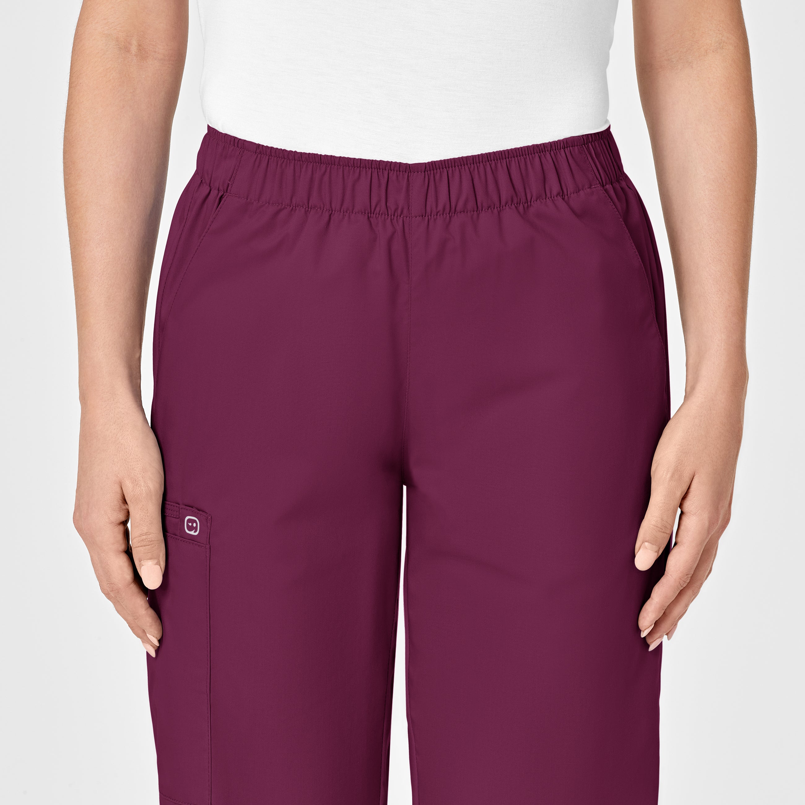 WonderWORK 501 Pull-On Cargo Scrub Pants Wine