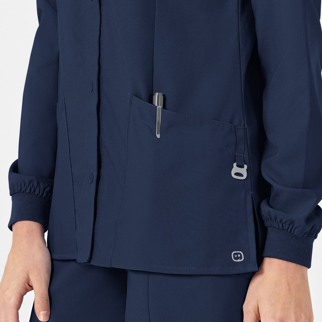 W123 8155 Crew Neck Warm Up Jacket Navy