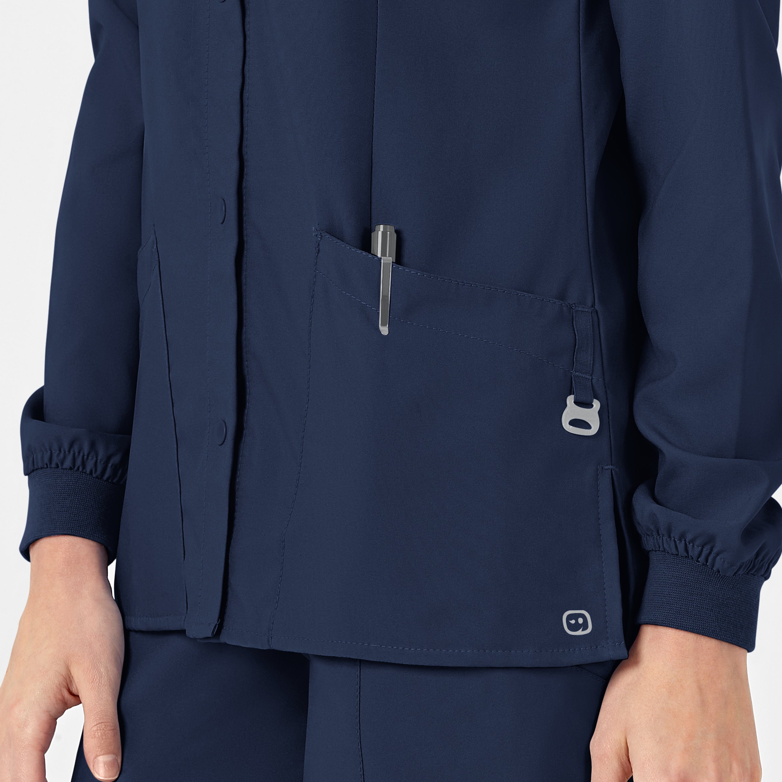 W123 8155 Crew Neck Warm Up Jacket Navy