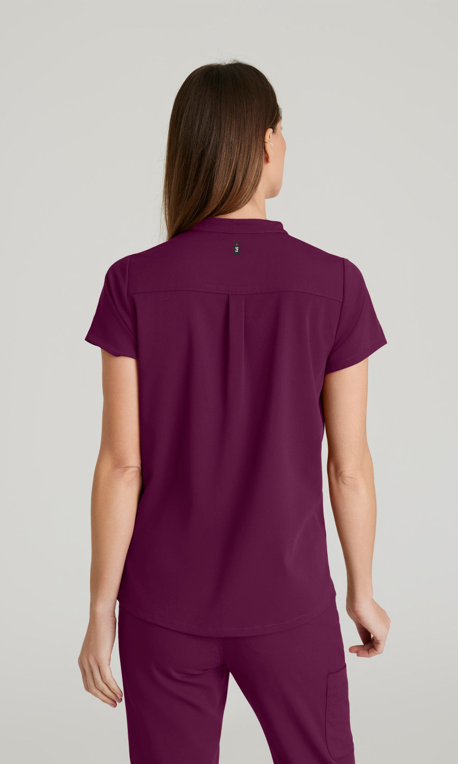 Grey's Anatomy Stretch GRST230 Avery Scrub Top Wine