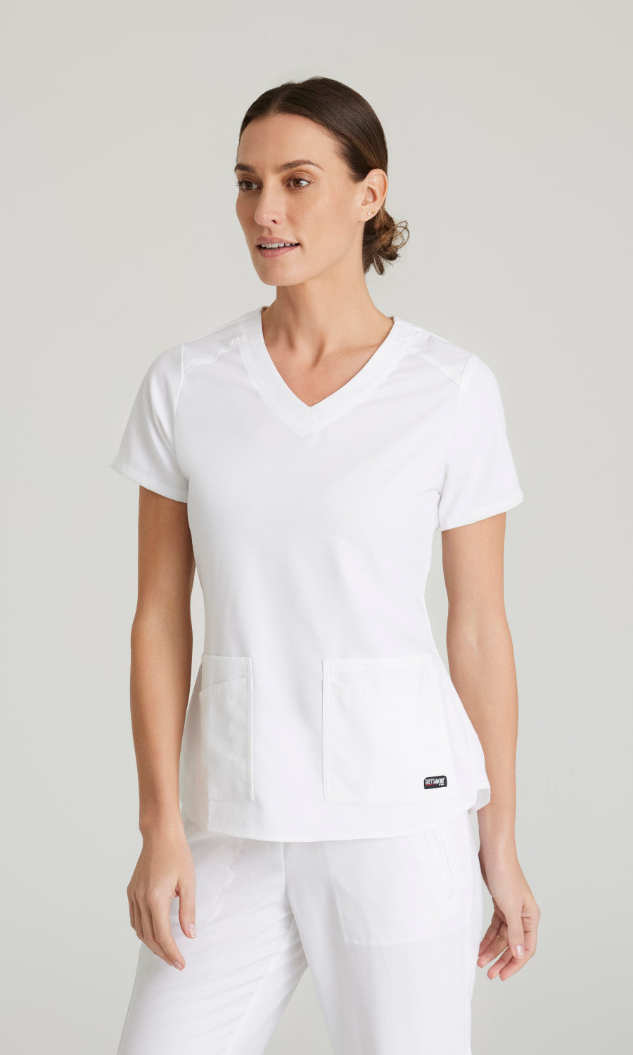 Grey's Anatomy Stretch GRST011 Emma Scrub Top White