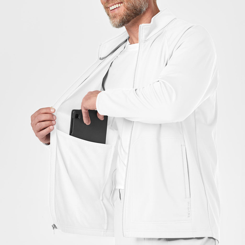 Layers 8309 Men's Fleece Full Zip Jacket White
