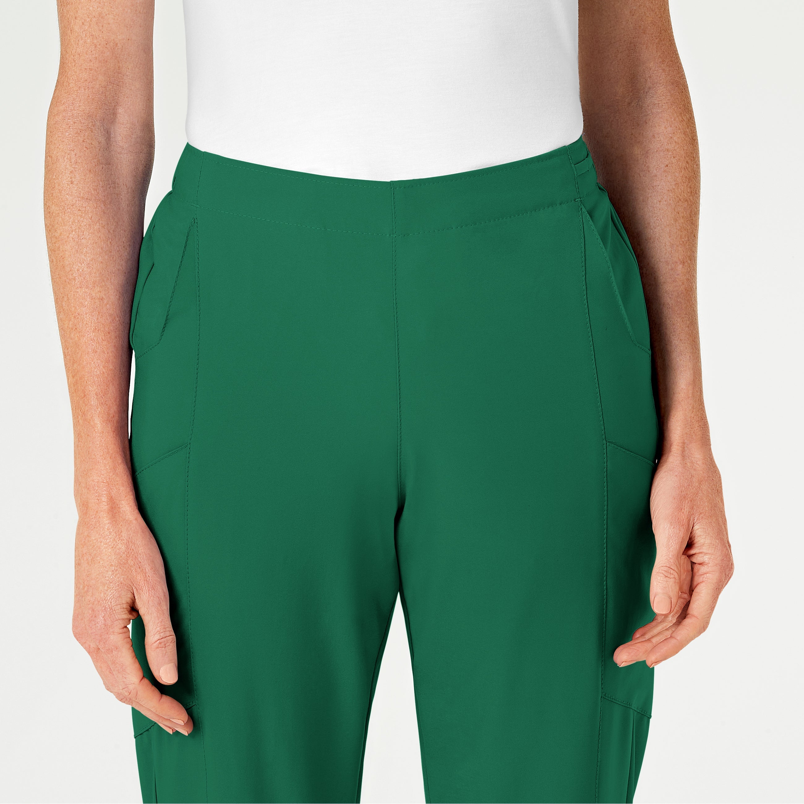 W123 5155 Flat Front Cargo Scrub Pants Hunter