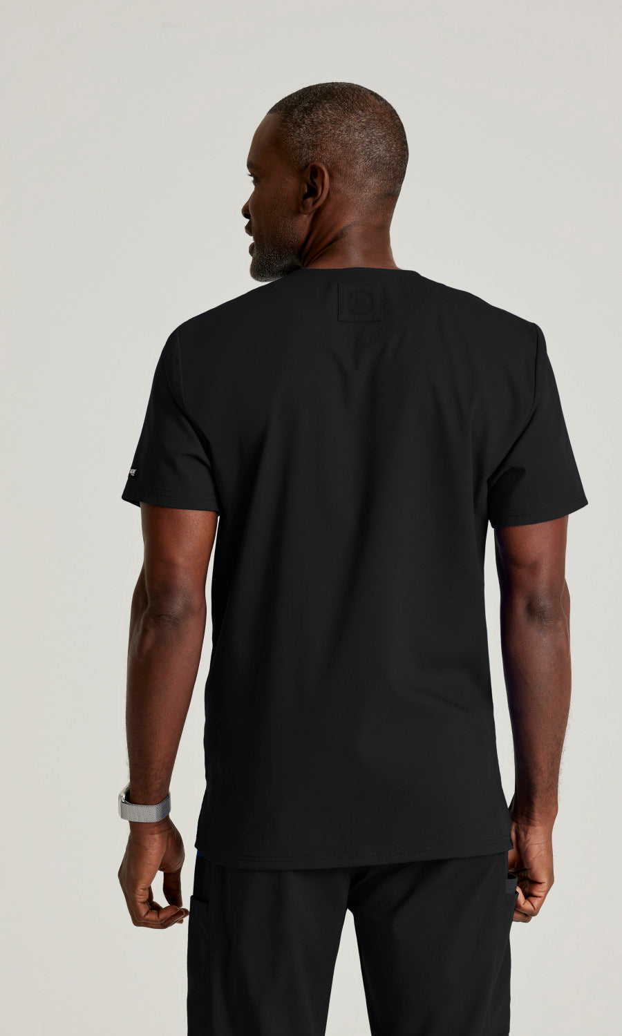 Grey's Anatomy Spandex Stretch GRST204 Ethan Scrub Top Black