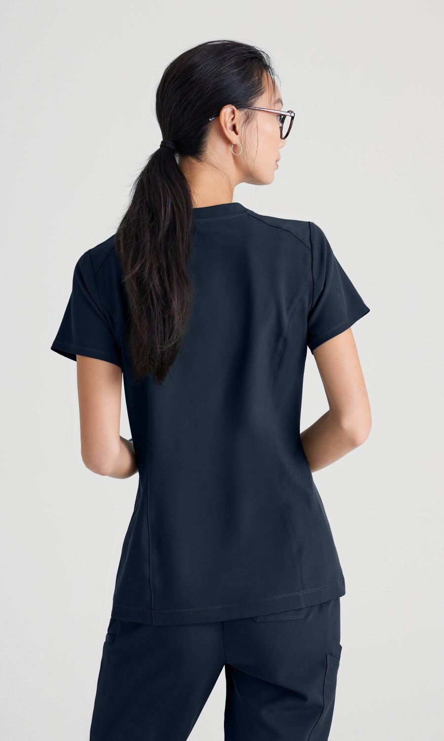 Grey's Anatomy Evolve GSST181 Sway Tuck-In Scrub Top Steel