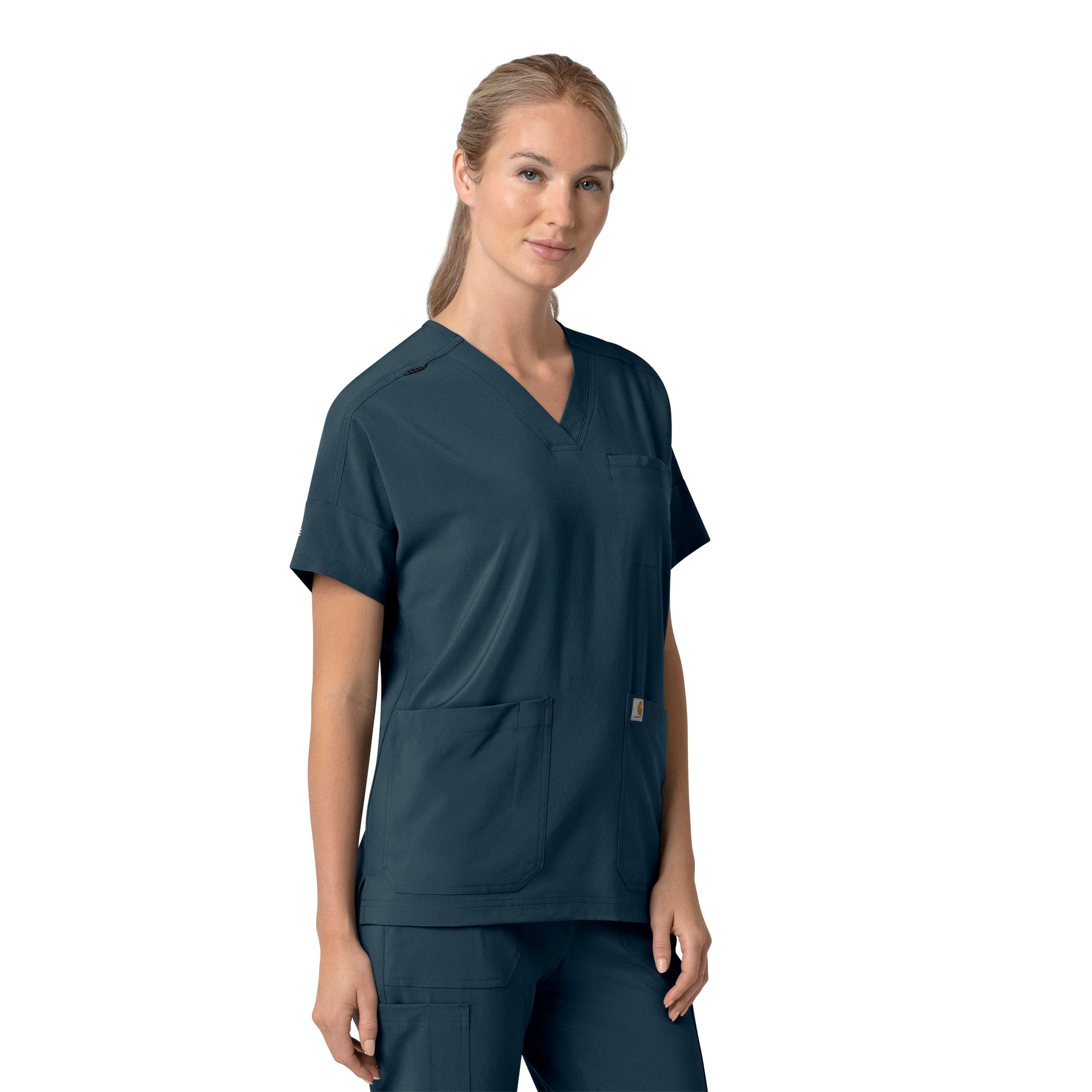 Force Cross-Flex C13110 Oversized V-Neck Scrub Top Navy