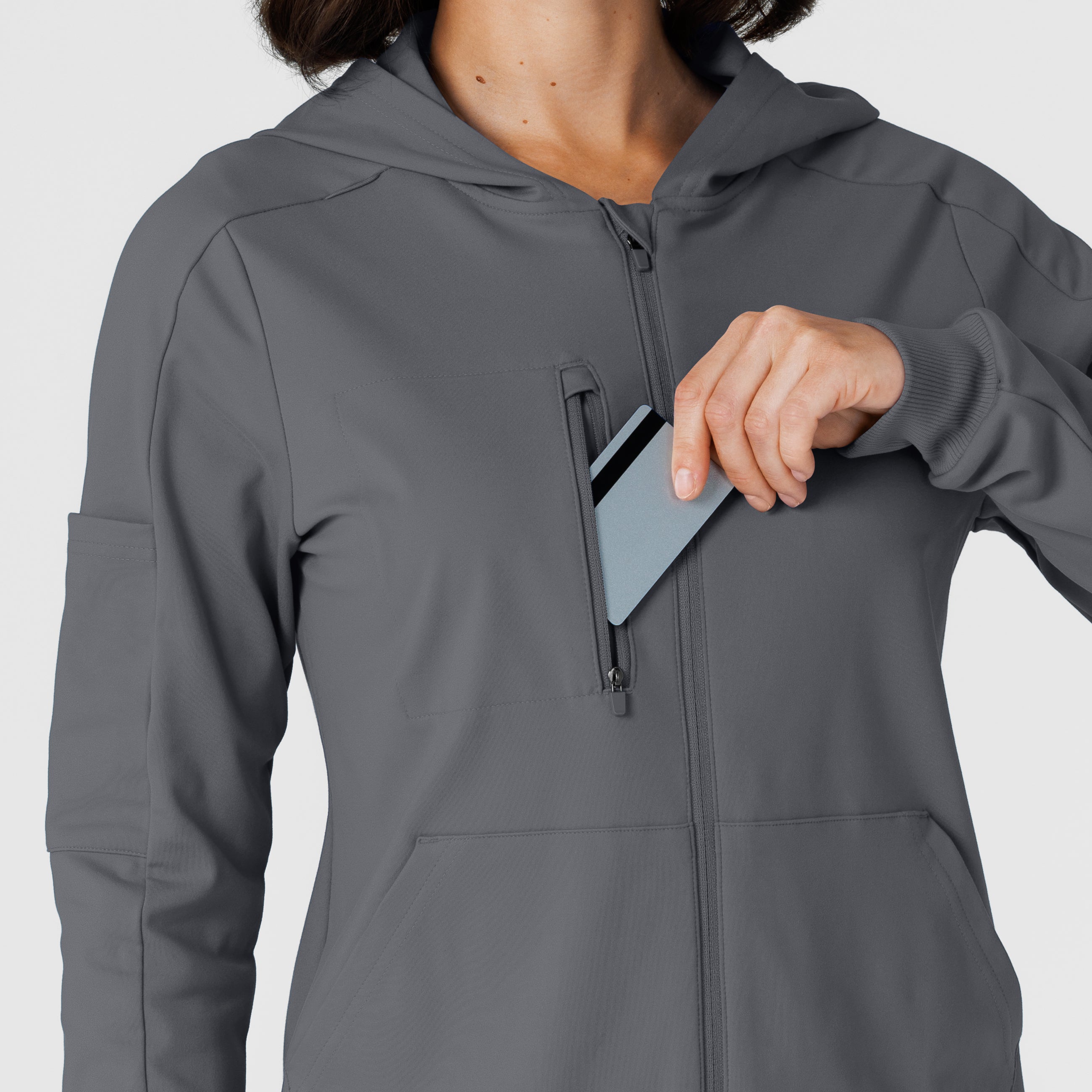 RENEW 8159 Knit Women’s Zip Hoodie Pewter
