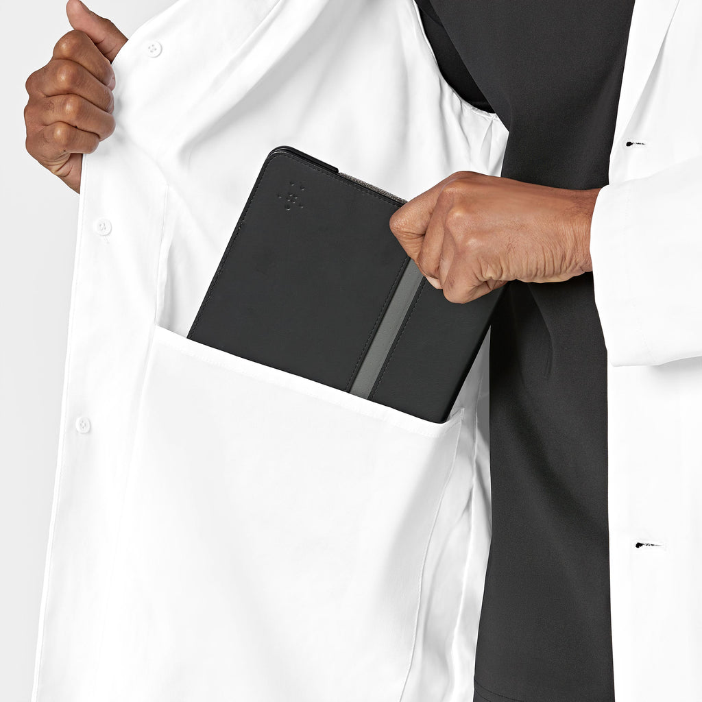 Slate 7172 Men's 34 Inch Doctors Coat White