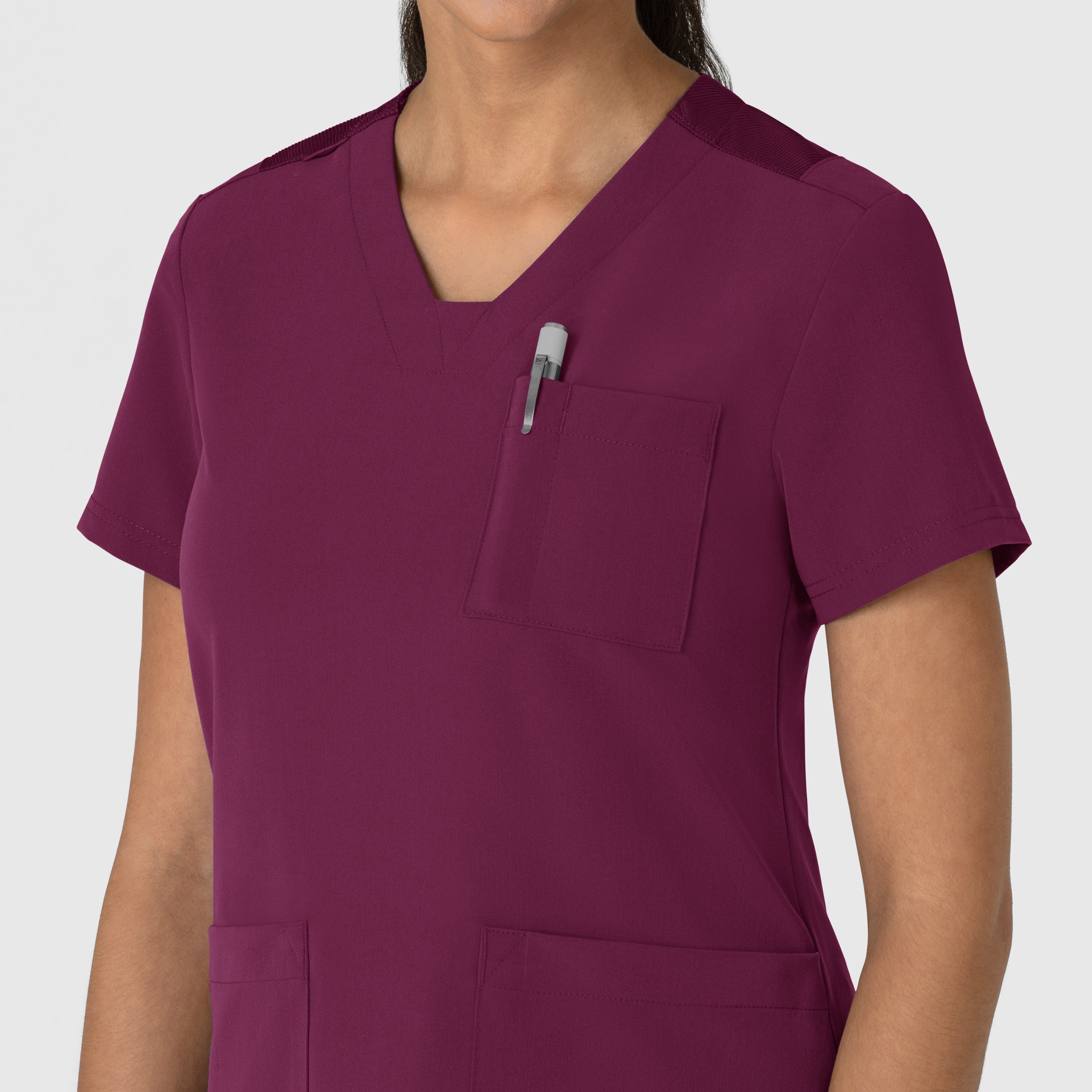 Nova 6132 Flex-n-Reach V-Neck Scrub Top Wine