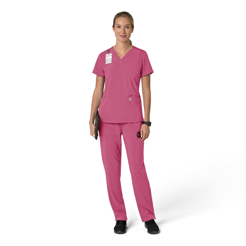 Force Cross-Flex C13210 Women's Flex Panel V-Neck Scrub Top Electric Fuschia