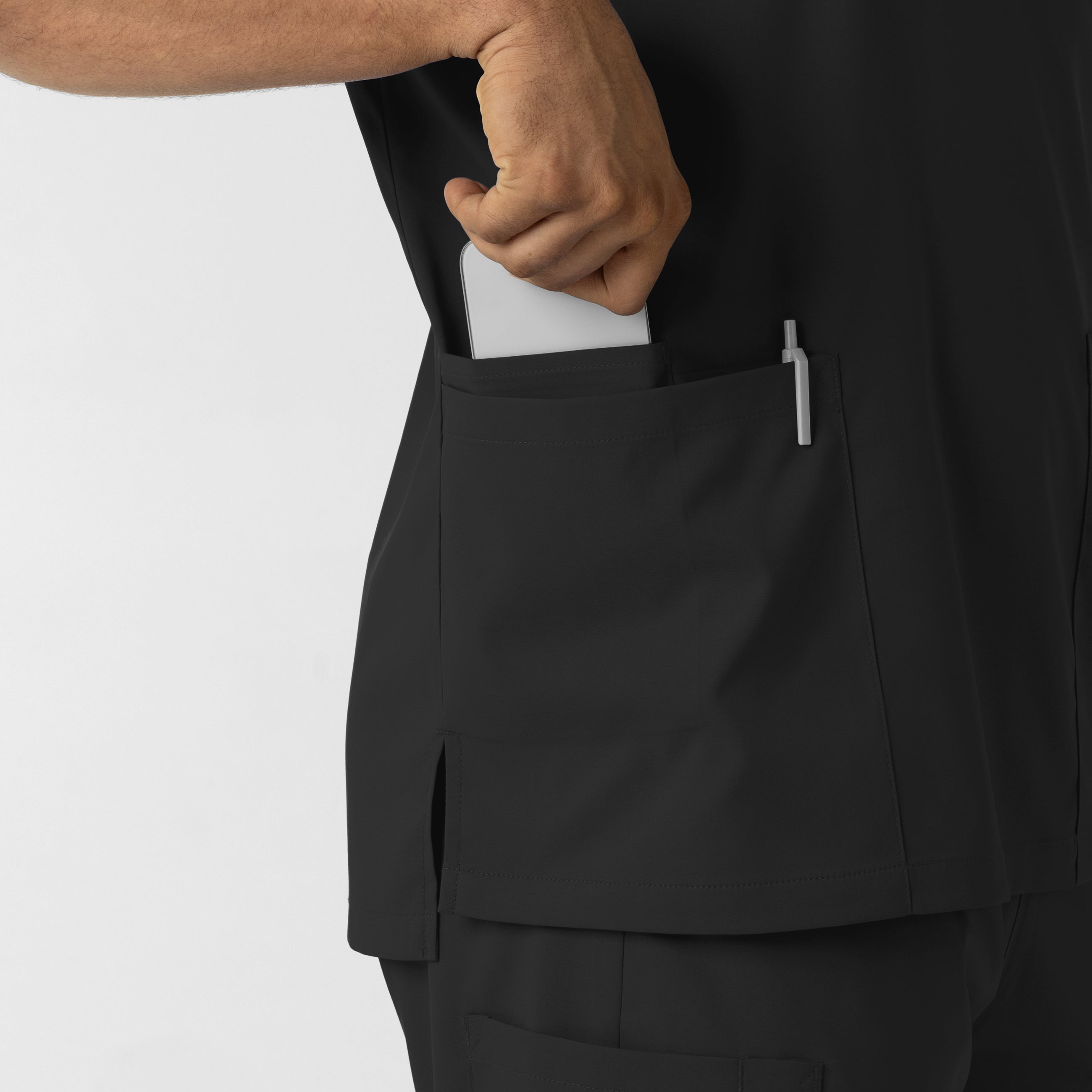 Boundless 6051 Unisex V-Neck Scrub Top Black