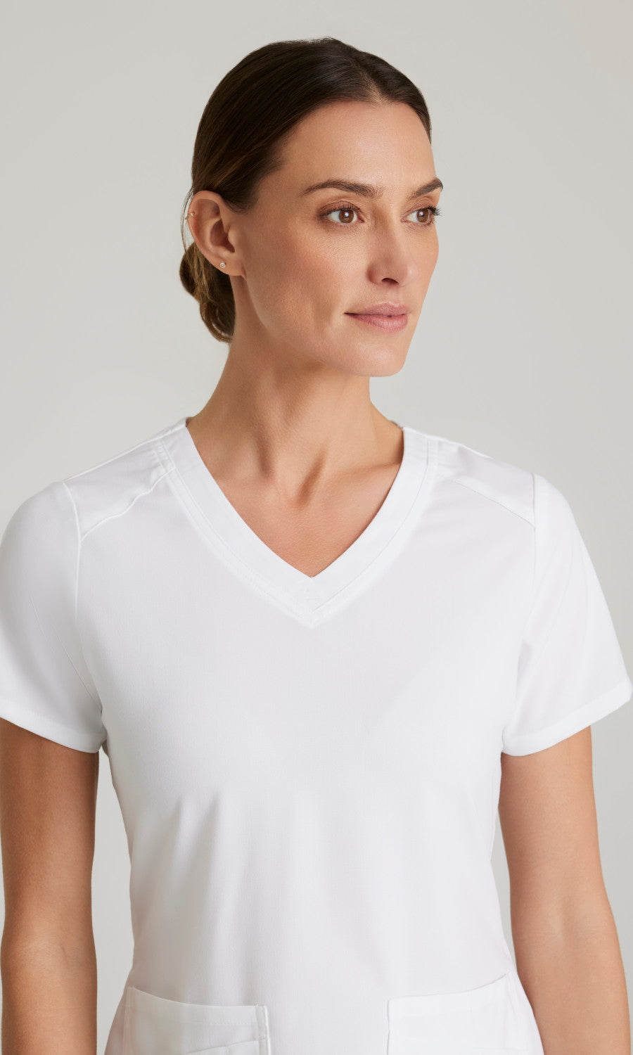 Grey's Anatomy Stretch GRST011 Emma Scrub Top White