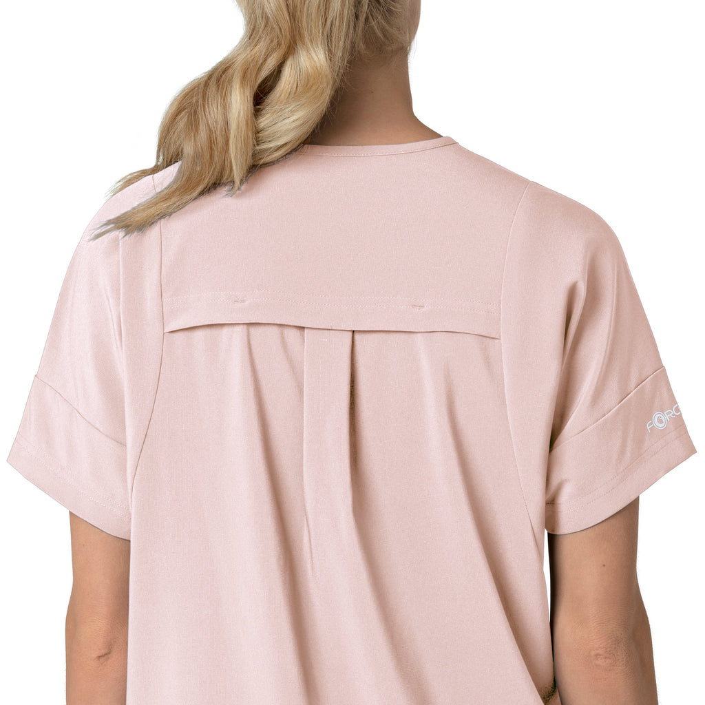 Force Cross-Flex C13110 Women's Oversized V-Neck Scrub Top Soft Rose