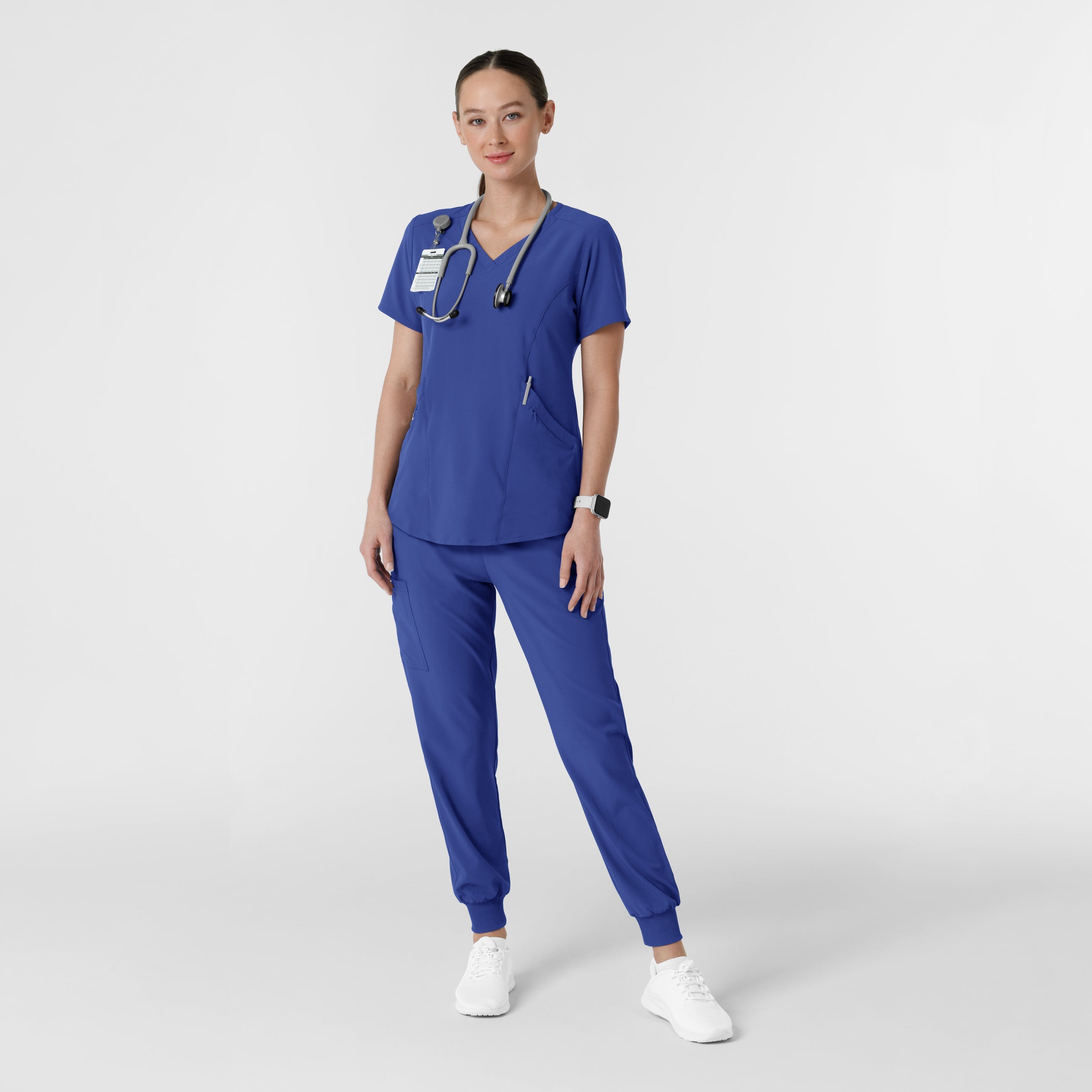 RENEW 6134 Women's V-Neck Scrub Top Galaxy Blue
