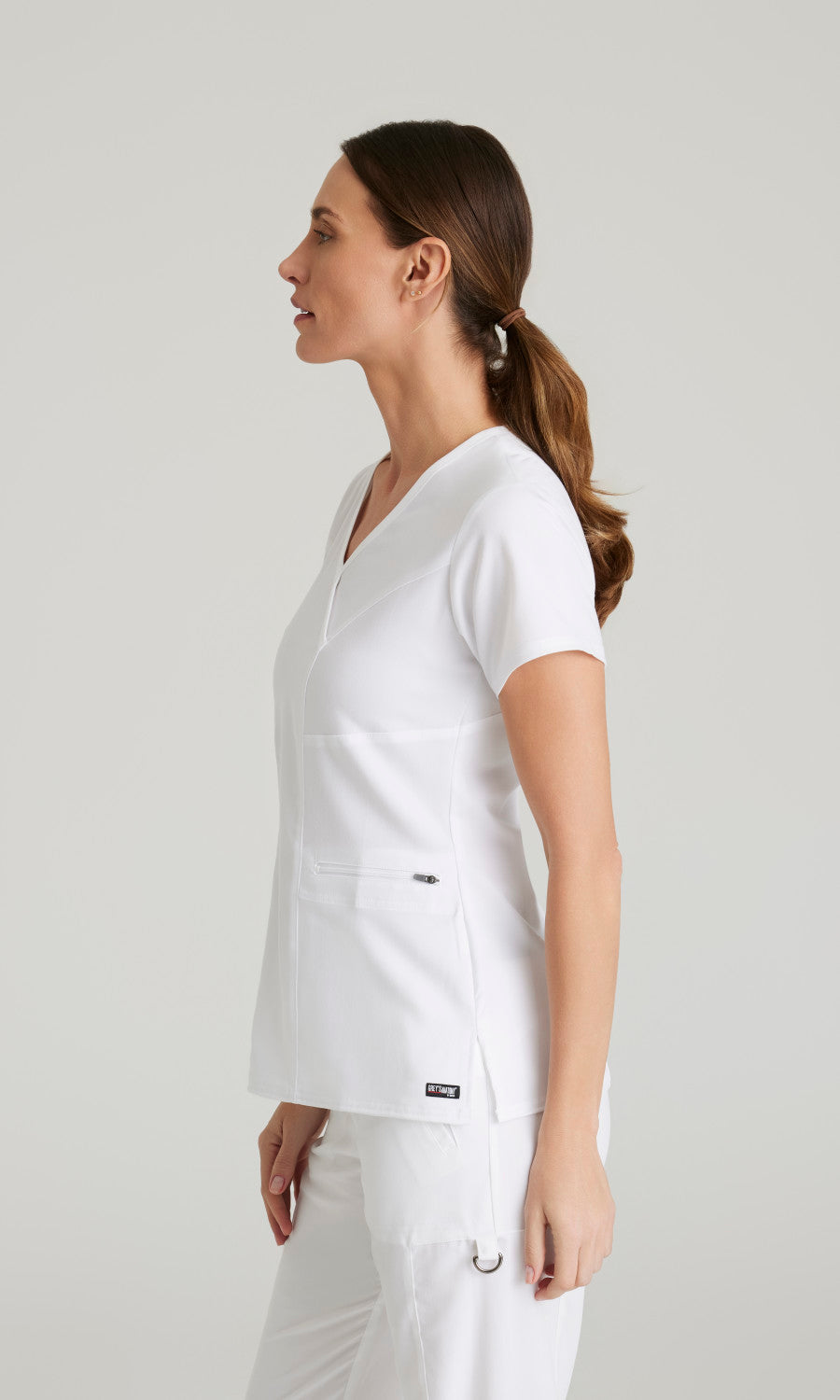 Grey's Anatomy Stretch GRST001 Kim Scrub Top White