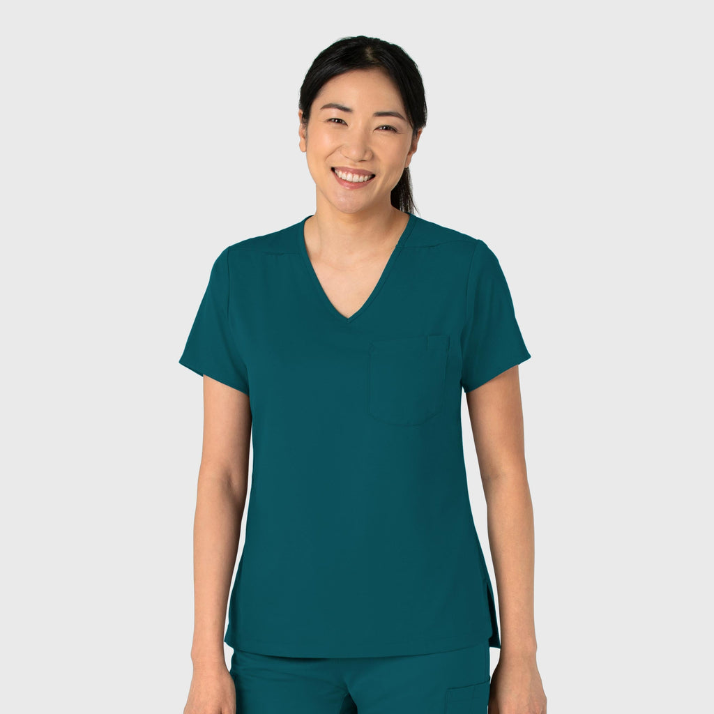 Boundless 6151 Tuck-In Scrub Top Caribbean Blue