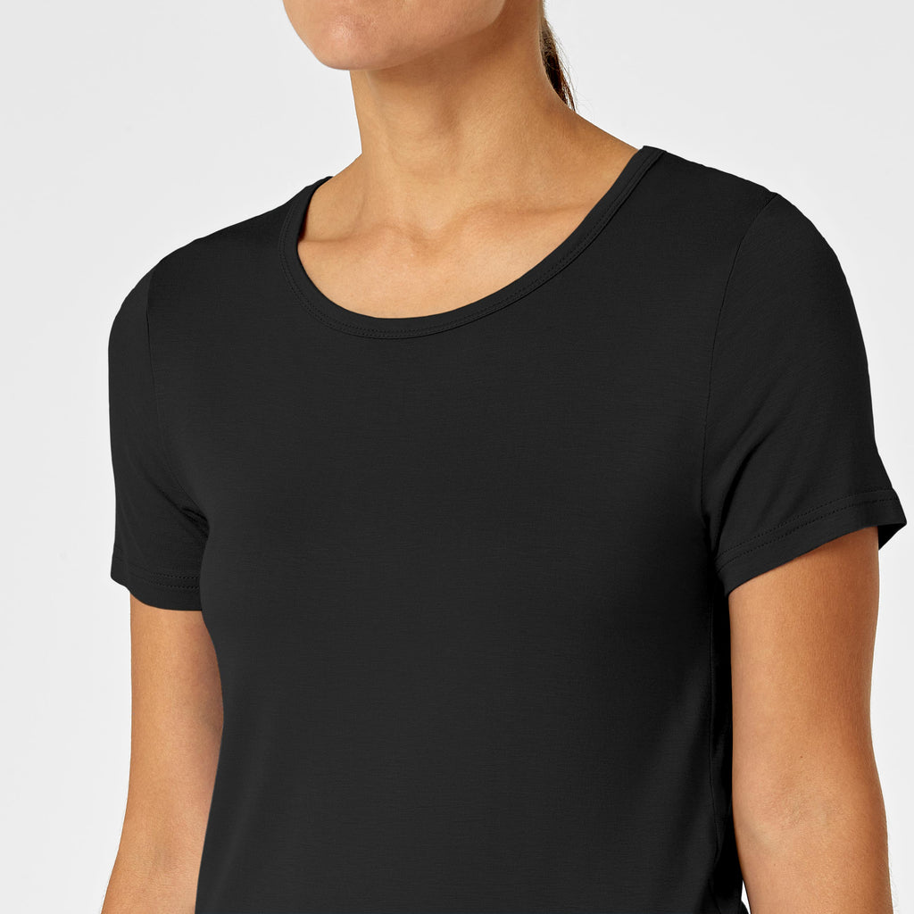 Layers 2209 Silky Knit Short Sleeve Tee Black