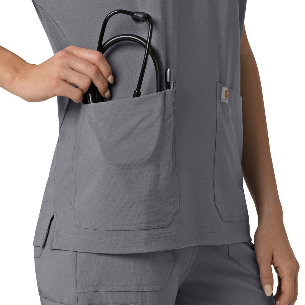 Force Cross-Flex C13110 Oversized V-Neck Scrub Top Pewter