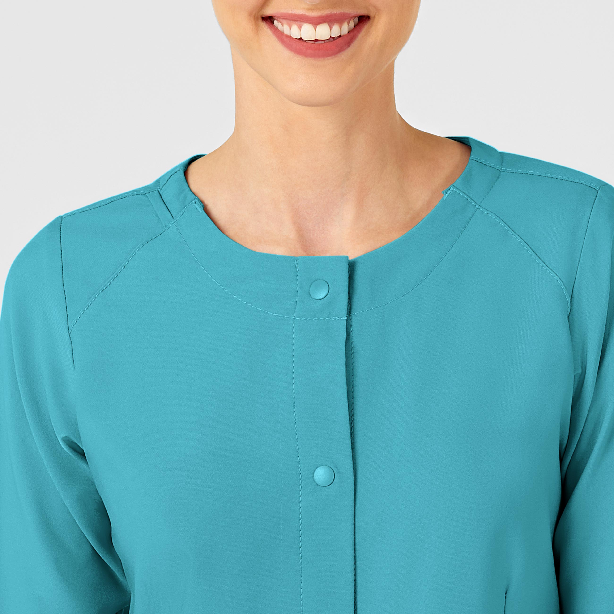 W123 8155 Crew Neck Warm Up Jacket Teal Blue