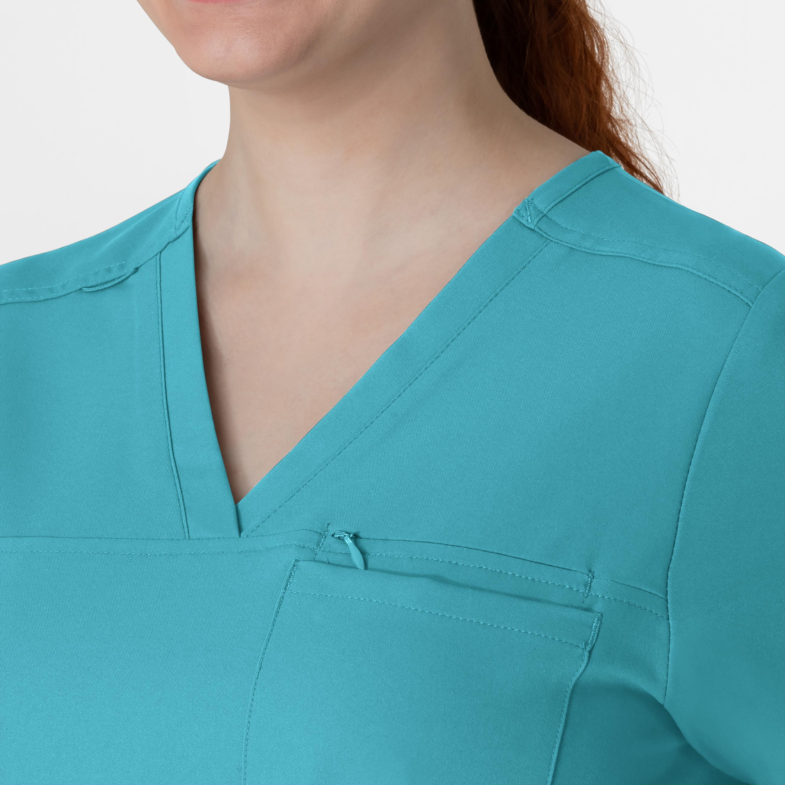 Thrive 6222 V-Neck Tuck-In Scrub Top Teal Blue
