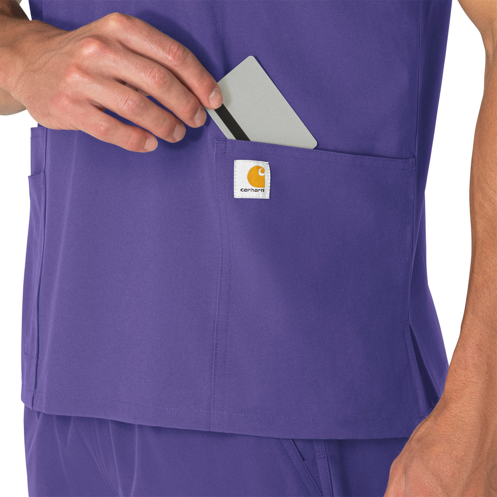 Force Essentials C15013 Unisex V-Neck 6-Pocket Scrub Top Grape