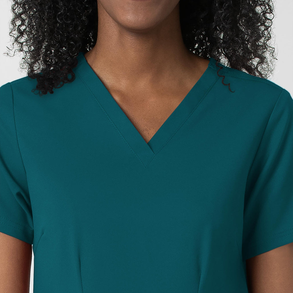 Thrive 6122 Fitted 3-Pocket V-Neck Scrub Top Caribbean Blue