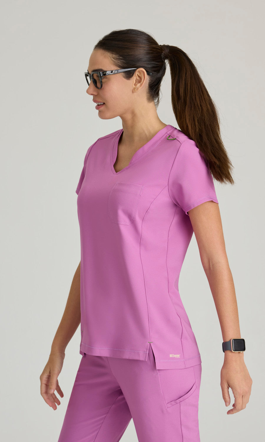 Grey's Anatomy Evolve GSST181 Sway Tuck-In Scrub Top Twilight Mauve