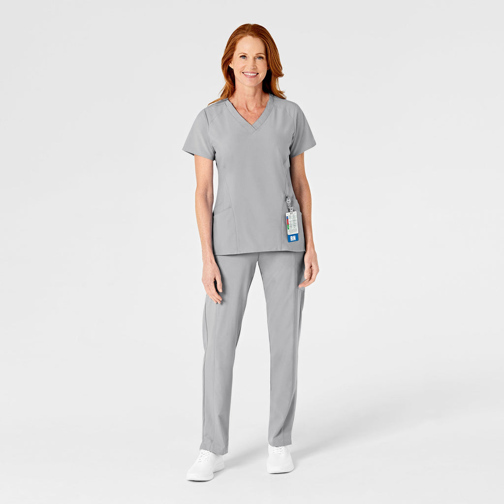 W123 5155 Flat Front Cargo Scrub Pants Grey