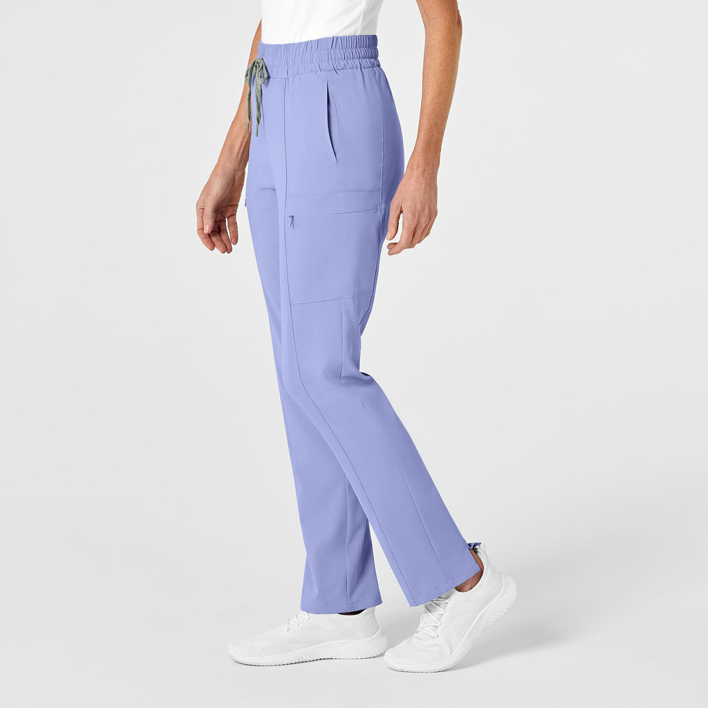 RENEW 5334 High Waist Slim Leg Scrub Pants Ceil Blue